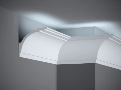 Listwa MD105 jako maskownica karnisza z oświetleniem LED