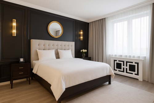 Zabudowa kaloryfera z lustrem w sypialni.png