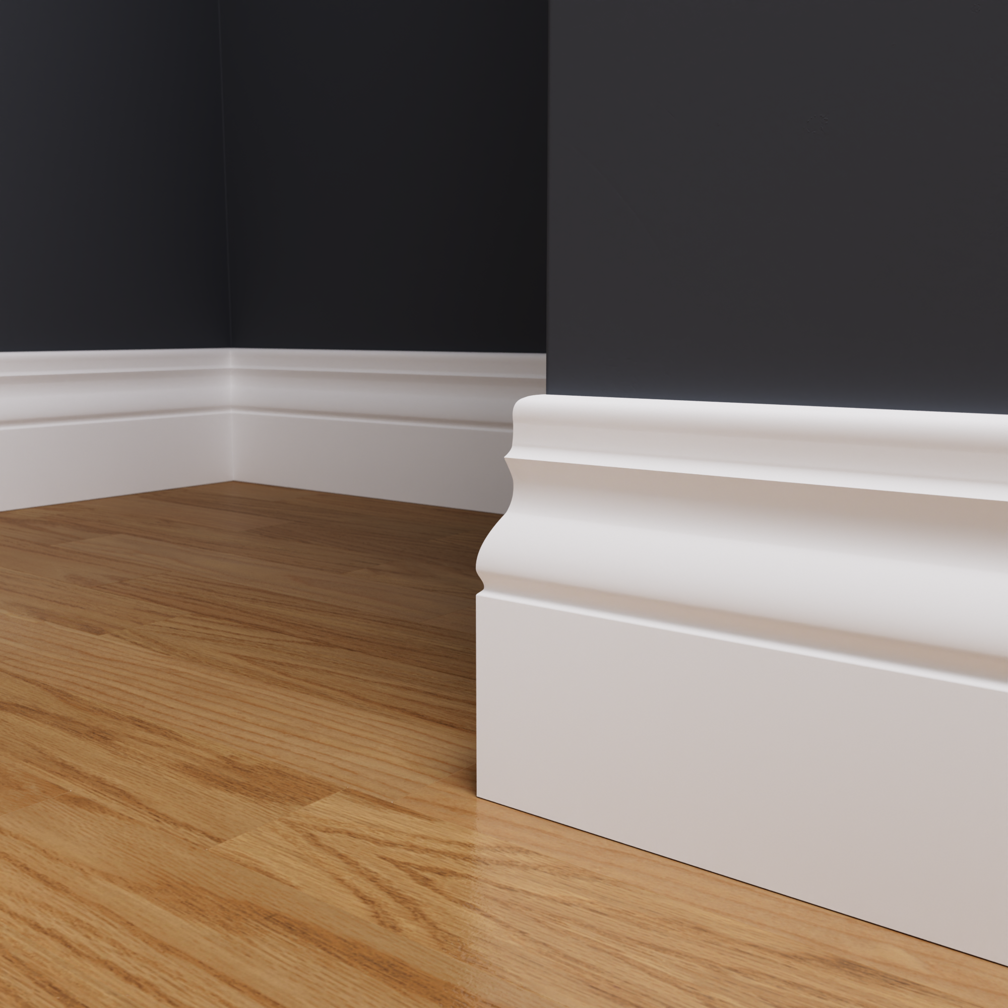 Listwa przypodłogowa MDF SENA 13 PRESTIGE 150 mm | Biała RAL 9003 | MDFLine