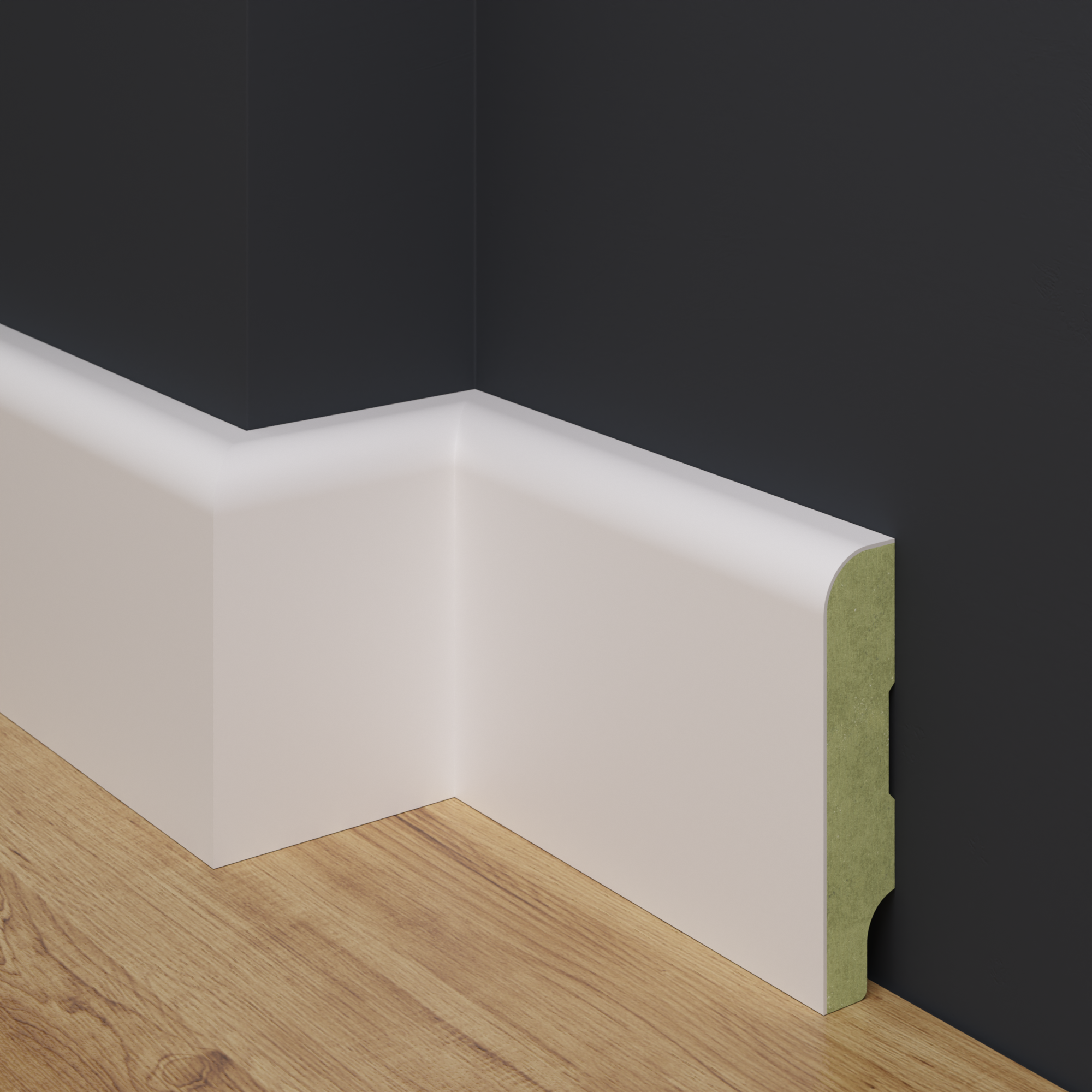 Biała listwa przypodłogowa MDF SOLA 85 – 80 mm